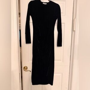 Primark velvet Black Long Sleeve Dress